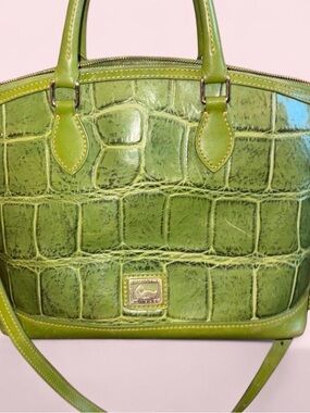 Dooney & Bourke Green Croc-Embossed Structured Bag